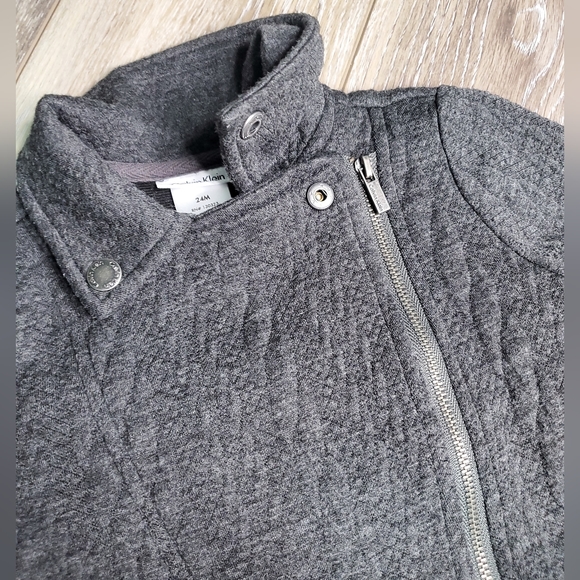 Calvin Klein baby's 2 pc. charcoal gray moto jacket, leggings set Sz. 18-24 mo - Picture 5 of 12